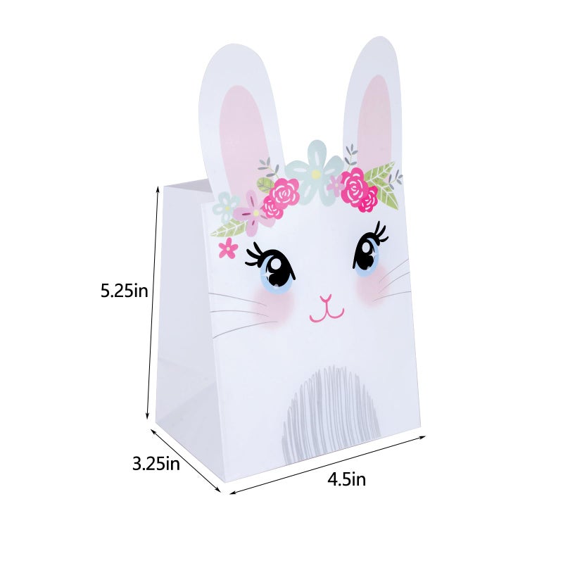 WEEPA 20 Pack Easter Bunny Gift Bags for Easter Cute Bunny Paper Treat Bag Party Favor Gift Candy Bags for Birthday - Image 2